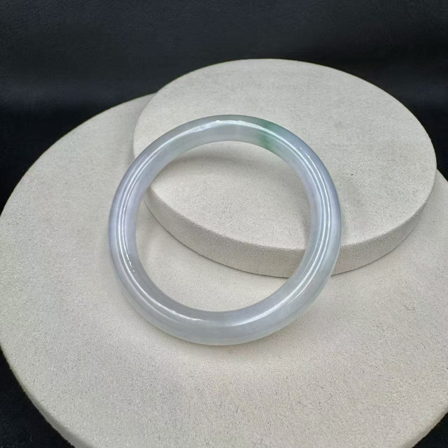 冰糯種三彩圓骨手鐲M3