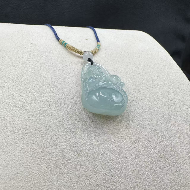 冰糯種佛公綁繩吊墜M4