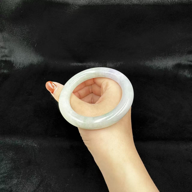 冰糯種春彩圓骨鐲M4