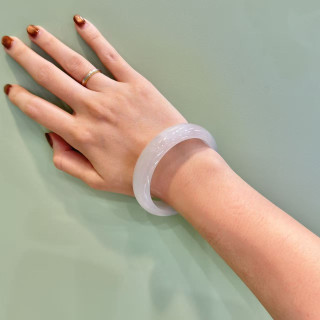 冰糯種白翡翠平安鐲M4