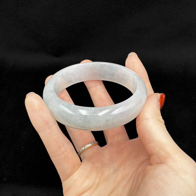 冰糯種白翡翠平安鐲M4