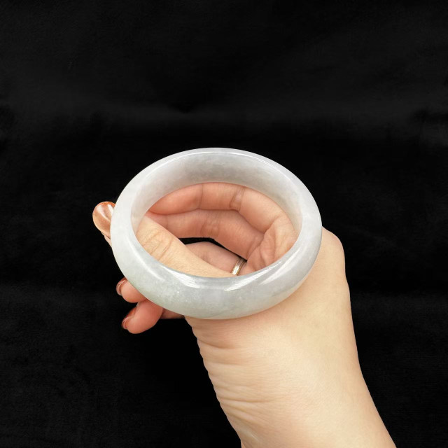 冰糯種白翡翠平安鐲M4