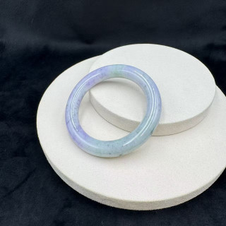 冰糯種薰衣草花園圓骨鐲M4