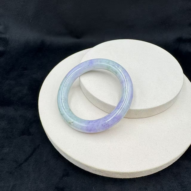 冰糯種薰衣草花園圓骨鐲M4