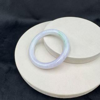冰糯種帶翠綠圓骨鐲M4