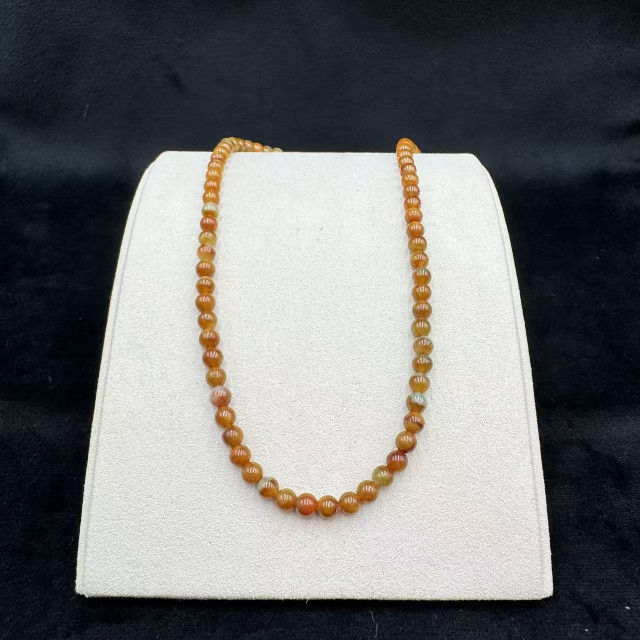 冰糯種紅翡半山水項鍊M4