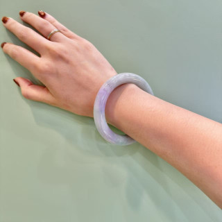 冰糯種春彩圓骨鐲M4