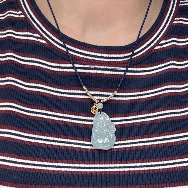 冰糯種佛公綁繩吊墜M4