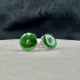 18K真鑽老坑綠平安扣耳環M2
