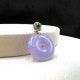 18K玫瑰金真鑽紫翡平安扣吊墜M2