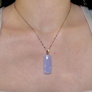 18K玫瑰金冰糯種紫翡翠竹節吊墜M2