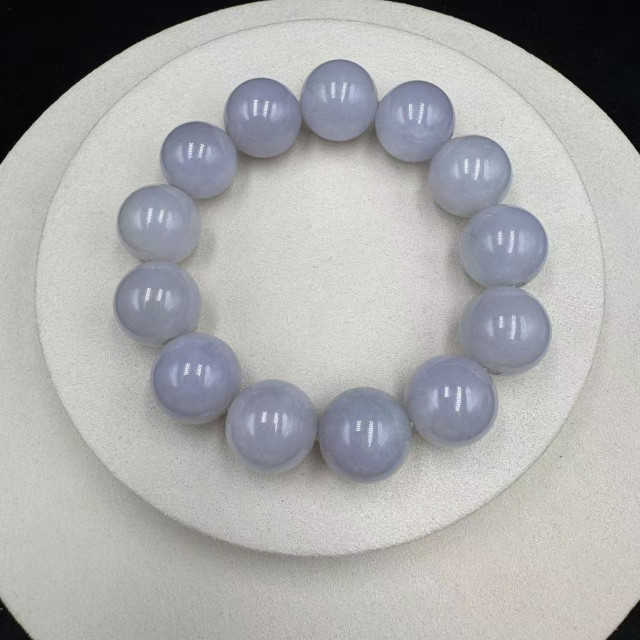 冰糯種紫翡翠珠串M1