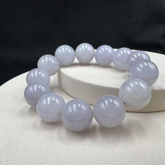 冰糯種紫翡翠珠串M1