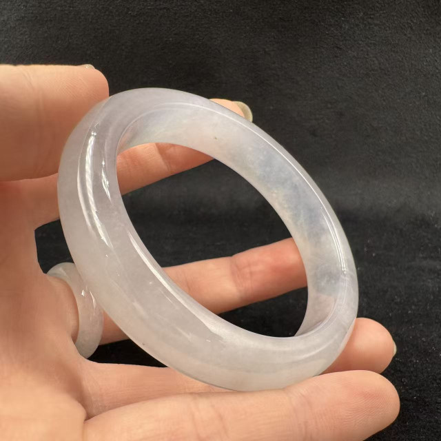 玻璃種白翡翠平安玉鐲M1
