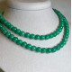 滿綠天然翡翠綠圓珠項鍊