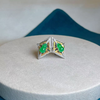 18K翡翠造型耳環