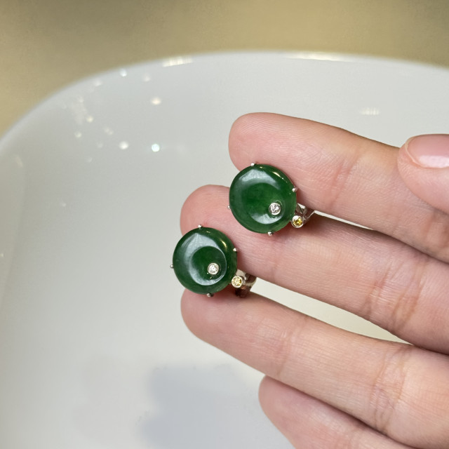 18K真鑽圓形耳環