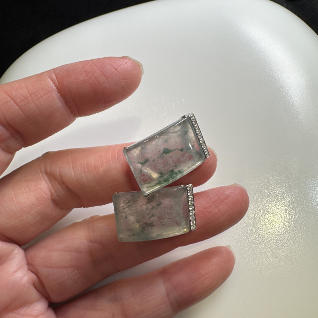 飄花長方形耳環