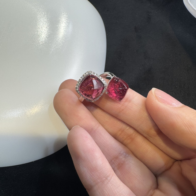 糖塔紅碧璽戒指